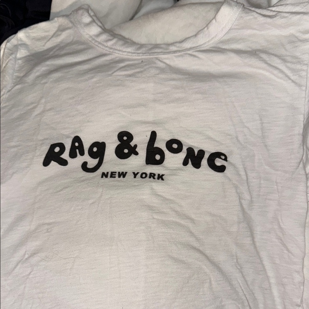 Rag & Bone White Tee with Black Print